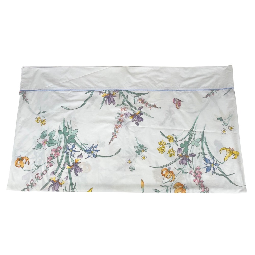JC Penney Americas Garden Full Sheet Set White Floral Butterfly Vintage USA READ